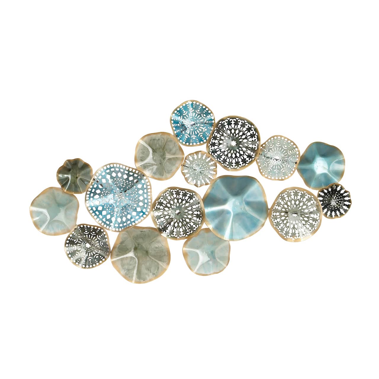 Multi Colored Metal Contemporary Wall Decor, 50" x 25"